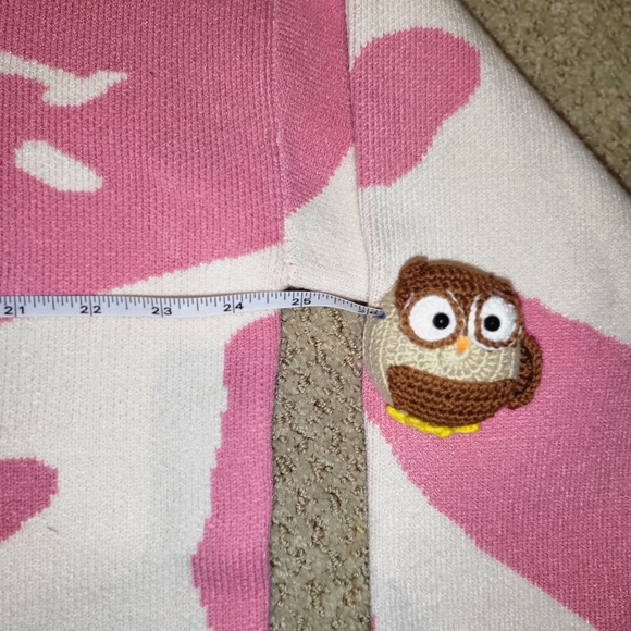 NWT Moon & Madison Smiley NEW Oversized 24.5 PTP Sweater Pink & White Size M… - Picture 10 of 11